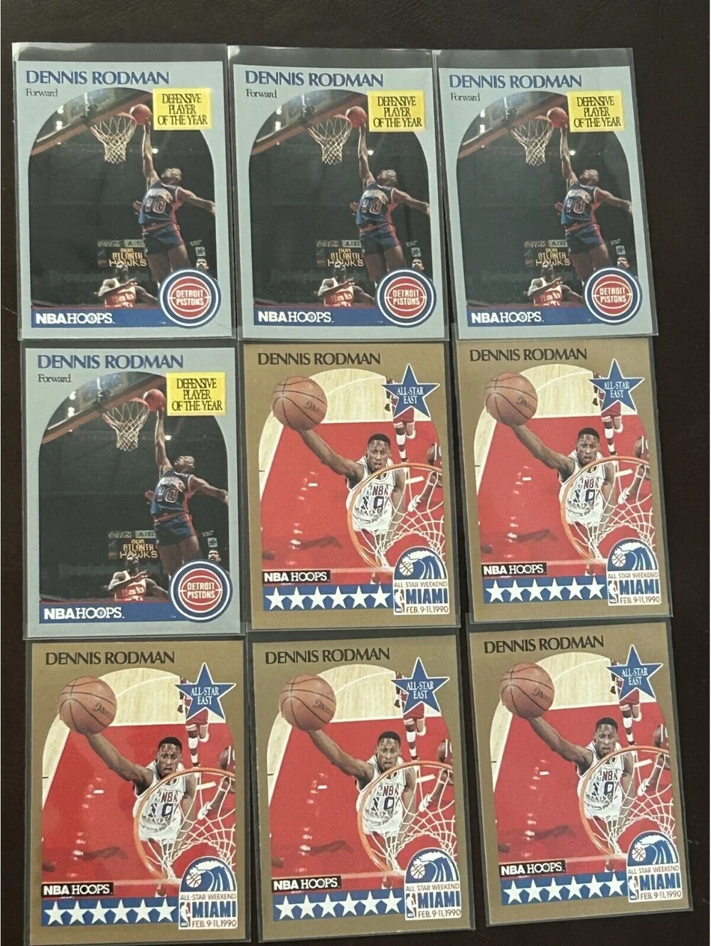 HOF DENNIS RODMAN COLLECTION 1989 & 1990 NBA HOOPS ALL STAR &SKYBOX LOT OF 21 NM